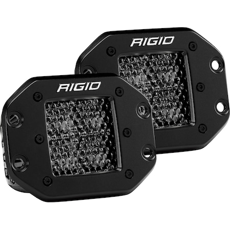 Rigid Industries D-SERIES PRO SPOT DIFFUSED MIDNIGHT FLUSH MOUNT, PAIR 212513BLK